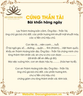 Văn Cúng Thần Tài Hằng Ngày Chuẩn Nhất – Lời Khấn Đúng Giúp Chiêu Tài Mở Lộc