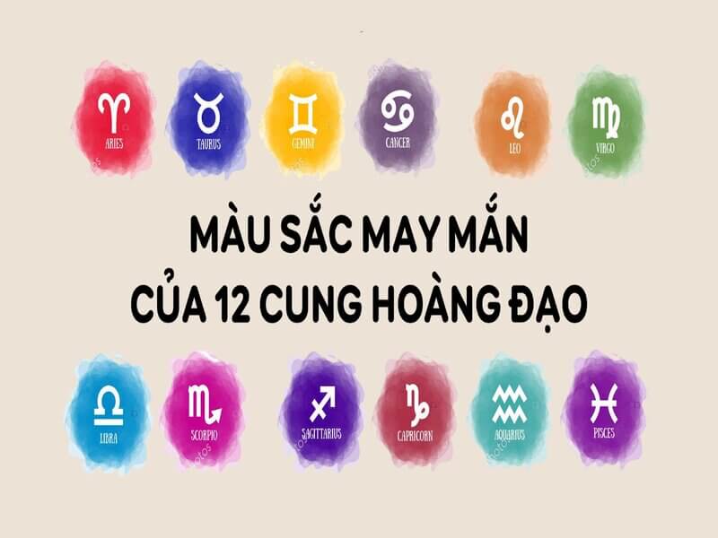 màu sắc may mắn cung hoàng đạo