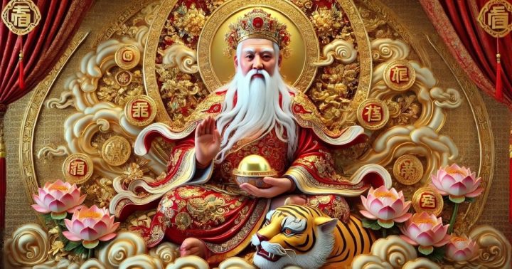 Bàn thờ Thần Tài bày biện lễ vật