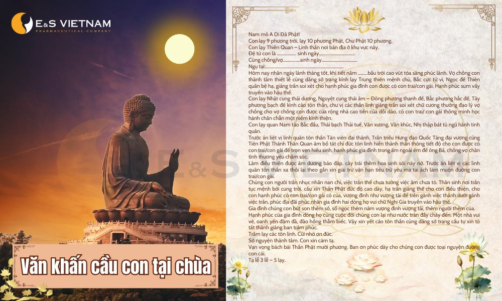 Cặp đôi thành tâm thực hiện văn khấn cầu con tại chùa