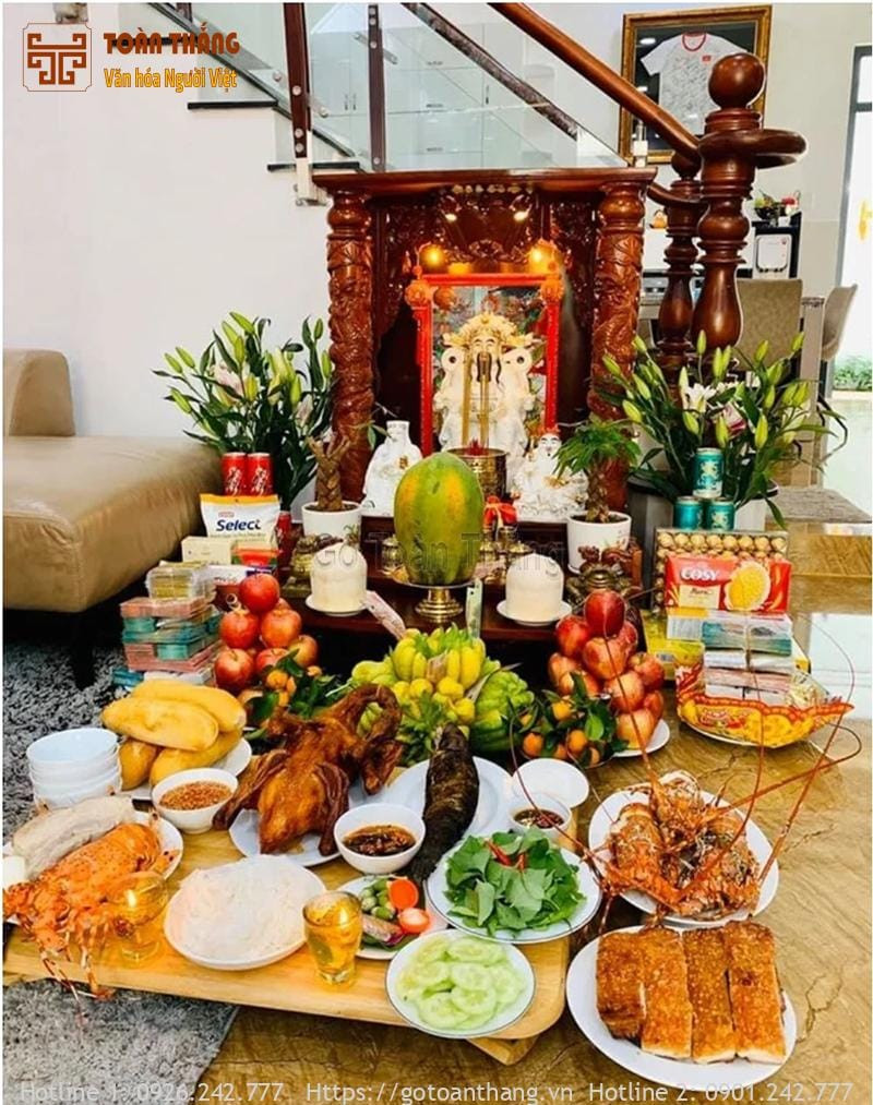 Chuẩn bị đầy đủ lễ vật cho bài cúng Ông Công, Thổ Địa