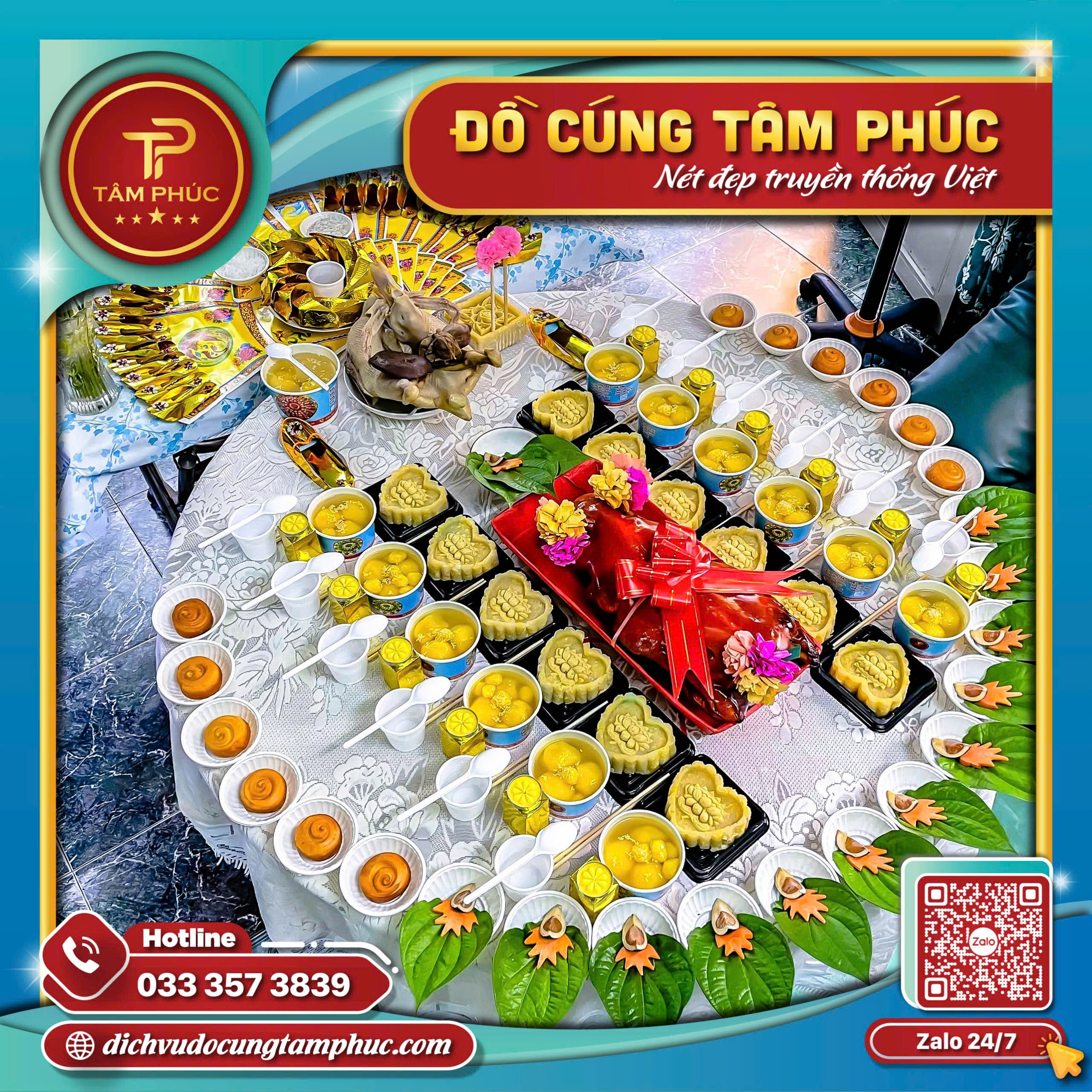 gia đình chuẩn bị mâm lễ vật cúng đơm lẻ cho bà bầu để cầu bình an