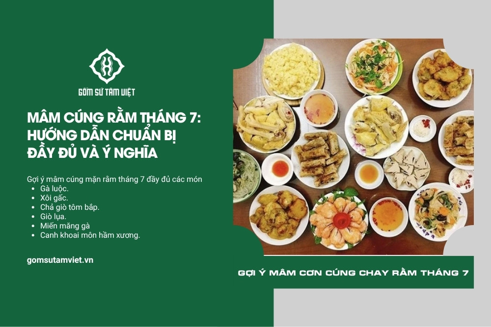 gợi ý mâm cỗ cúng rằm tháng 7 với các món mặn truyền thống