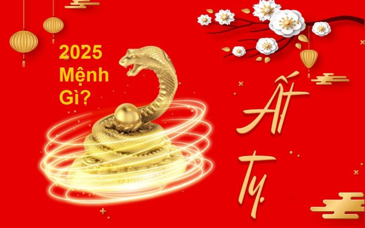 Hình ảnh con rắn vàng uy nghi, biểu tượng cho tuổi Tỵ năm 2025