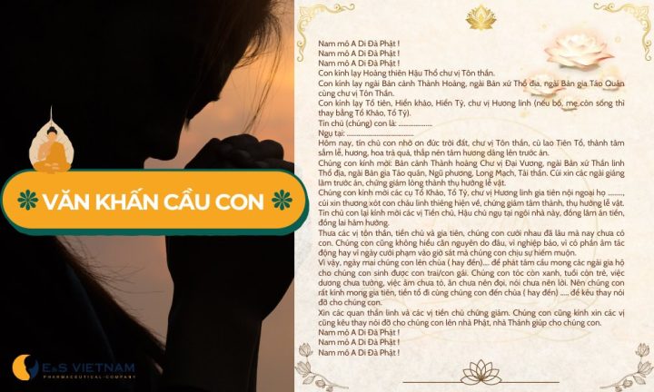 Hình ảnh nghi thức văn khấn cầu con tại nhà trang trọng