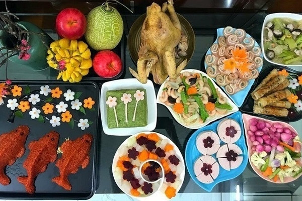 Mâm cỗ cúng Ông Công Ông Táo ngày 23 tháng Chạp chuẩn bị tiễn chư vị về trời
