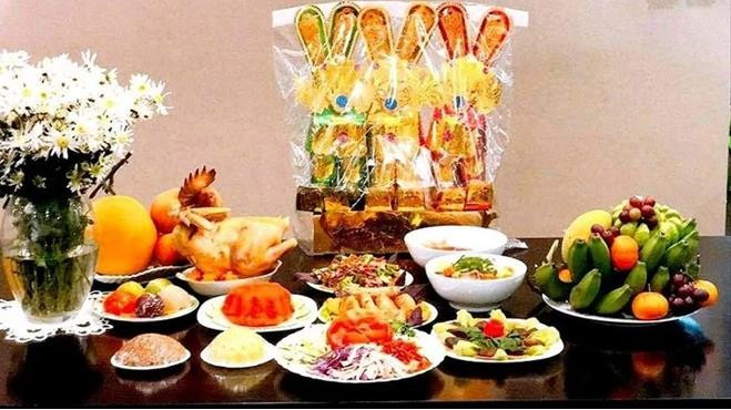 Mâm cỗ cúng ông Công ông Táo truyền thống đầy đủ
