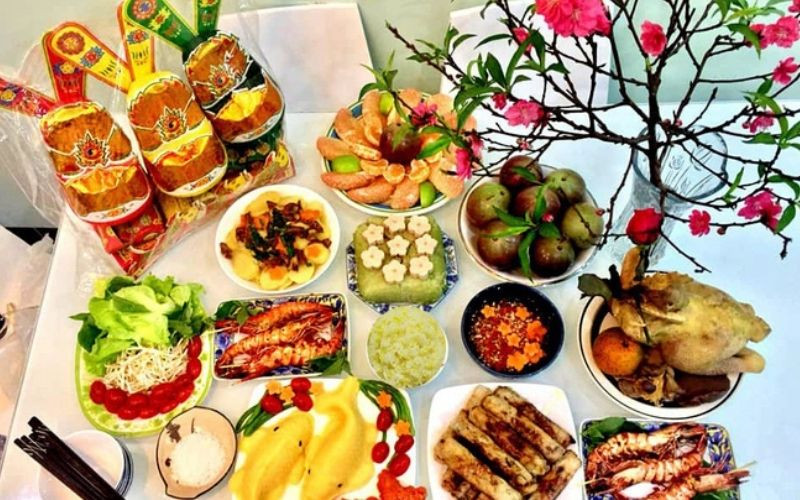 Mâm cỗ cúng Ông Công Ông Táo với các lễ vật truyền thống đầy đủ