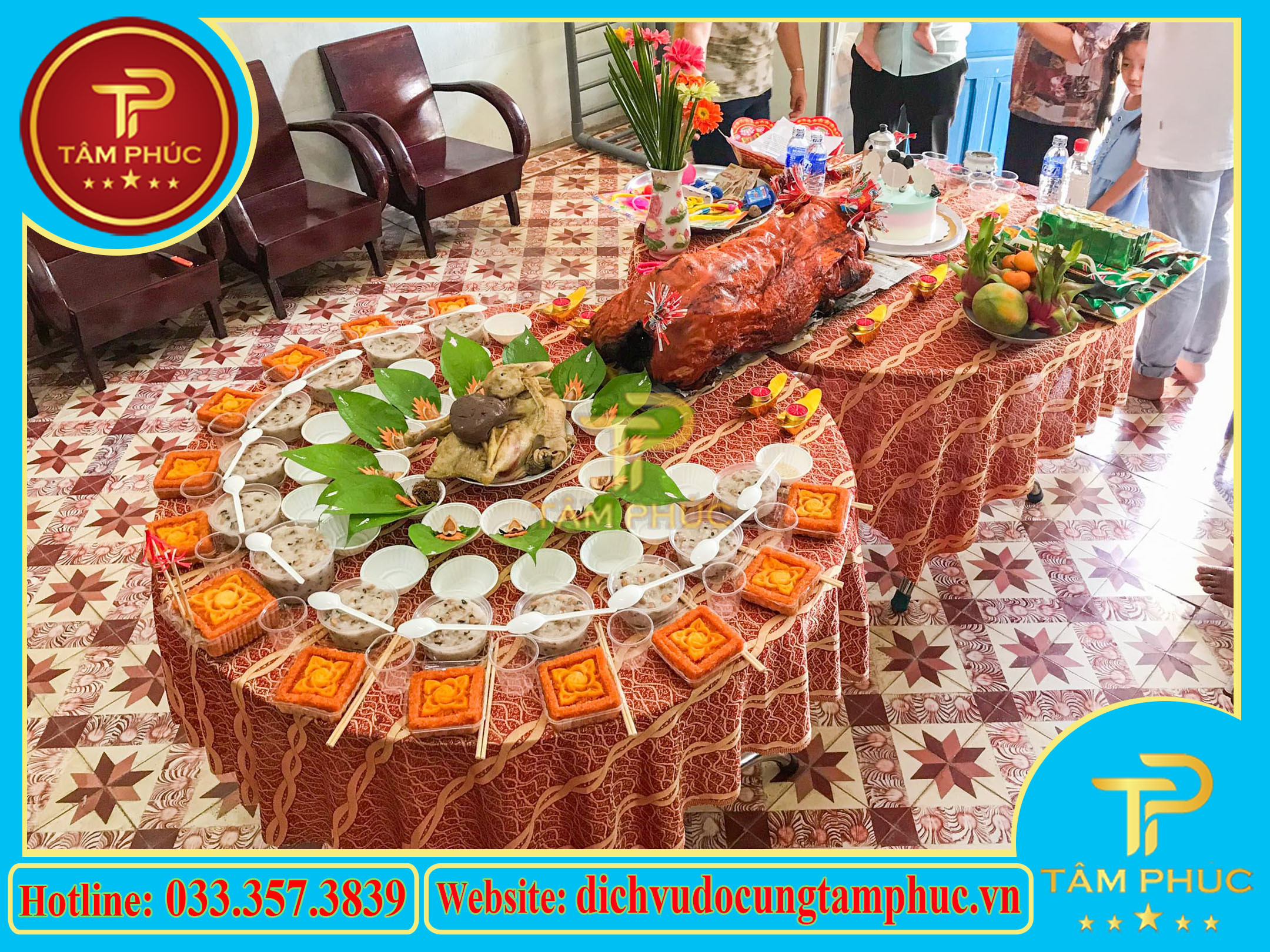 Mâm cúng đầy tháng bé trai đầy đủ lễ vật truyền thống