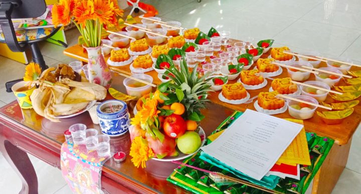 Mâm cúng đầy tháng tổng thể cho bé trai và bé gái