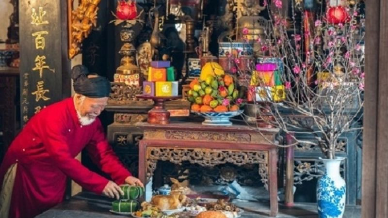Mâm cúng tất niên cuối năm tại văn phòng công ty