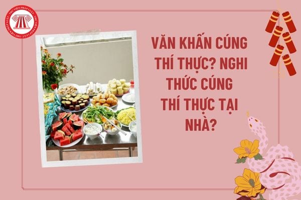 Mâm cúng thí thực tại nhà với đầy đủ lễ vật, hương hoa, thể hiện lòng thành kính