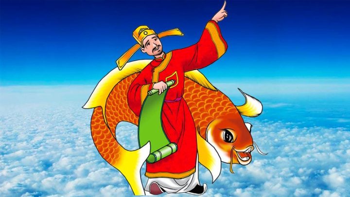 Mâm cúng tiễn ông Táo chầu trời với cá chép và nhang đèn chuẩn bị đón ông Táo về nhà