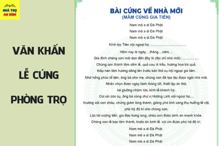 Nghi thức cúng nhập trạch phòng trọ mới với các lễ vật được chuẩn bị tươm tất