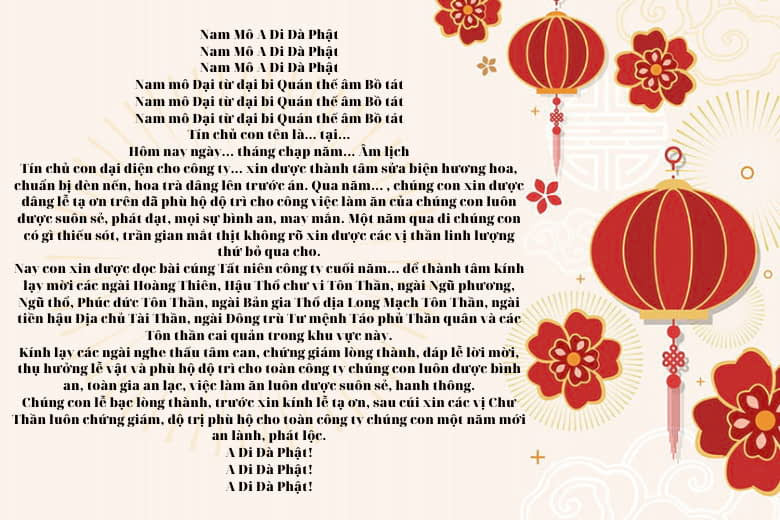 Nghi thức văn khấn cúng tất niên tại cơ quan cuối năm