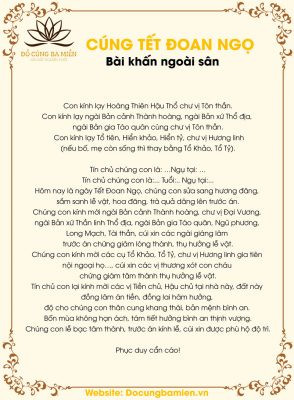 Nghi thức văn khấn mùng 5 tháng 5 ngoài sân hướng về các vị thần linh, cầu an lành