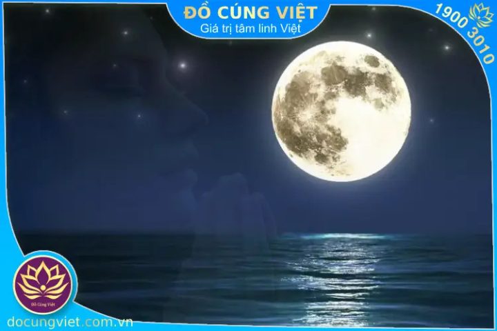 trăng rằm tròn vành vạnh tượng trưng cho ngày rằm 15 hàng tháng