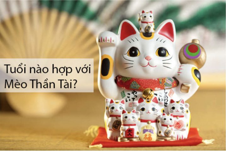 Tượng mèo Thần Tài vẫy tay biểu tượng cho may mắn, tài lộc trong phong thủy