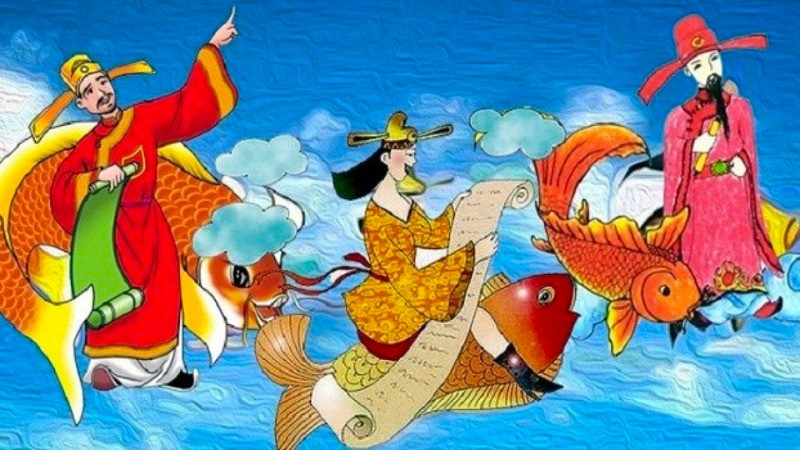 Văn khấn đón ông Táo về nhà được in trên giấy đặt trên bàn thờ