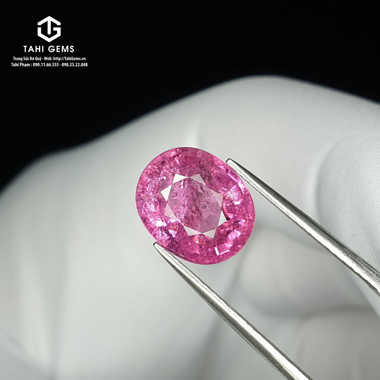 Vòng đá Tourmaline hồng
