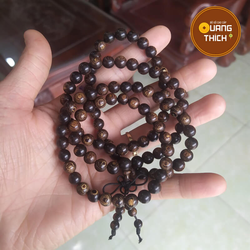 Vòng trầm hương 108 hạt màu nâu tự nhiên, mang lại bình an