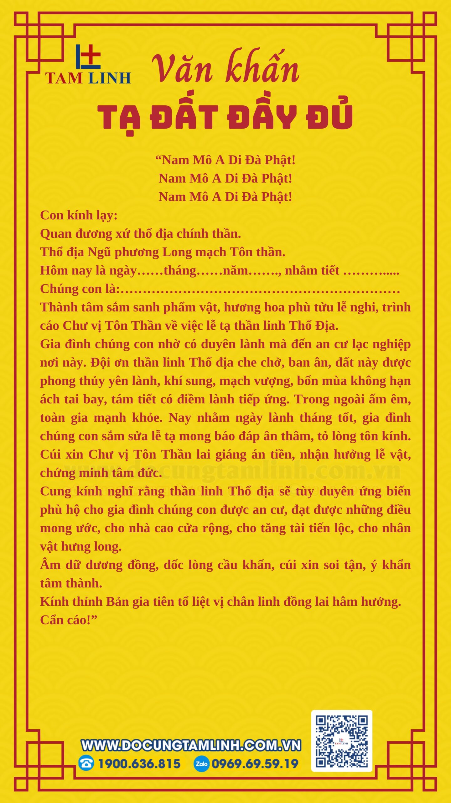 Bài văn khấn tạ đất đầu năm chi tiết