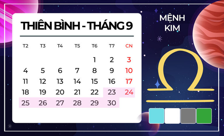 Cung Thiên Bình tháng 9 mệnh Kim hợp màu trắng, xám, lam ngọc