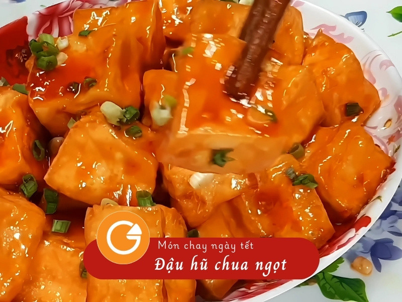 Đậu hũ chua ngọt chay