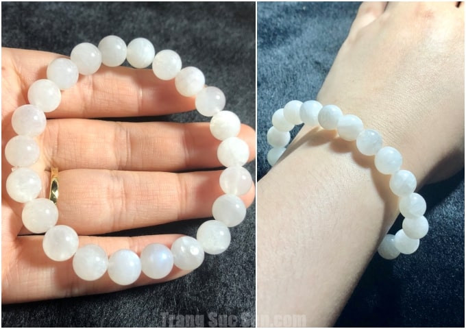Đeo vòng tay đá moonstone mặt trăng cho người mệnh Kim