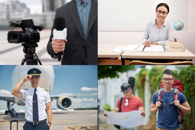 Hình ảnh đại diện cho các lĩnh vực nghề nghiệp phù hợp với người sinh năm 1990