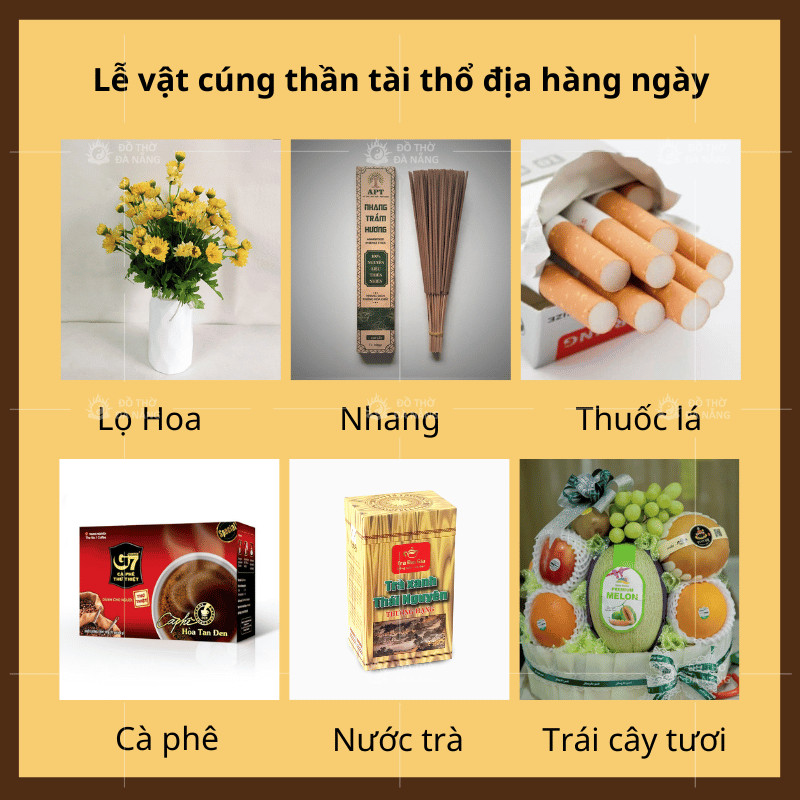 Lễ vật cúng Ông Địa Thần Tài hàng ngày