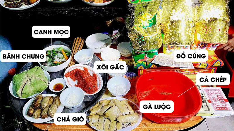 Mâm cỗ cúng Ông Công Ông Táo
