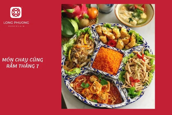 Mâm cơm chay thanh tịnh dâng cúng Rằm tháng 7