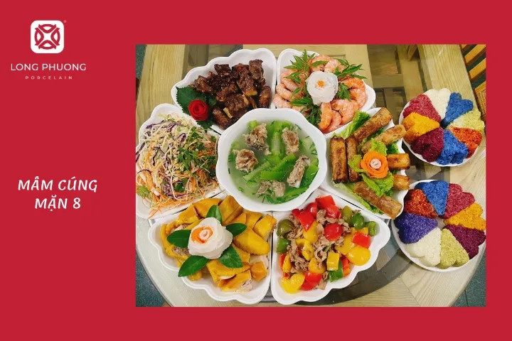 Mâm cơm cúng Rằm tháng 7 mặn đơn giản mà tươm tất