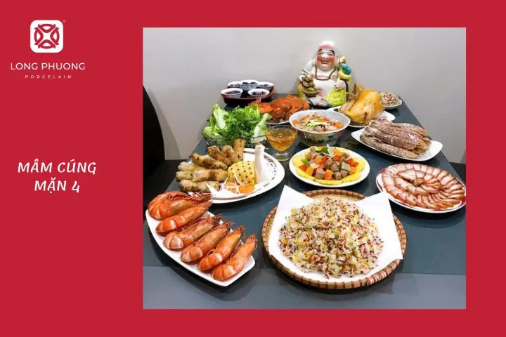 Mâm cơm cúng Rằm tháng 7 mặn với những món ăn thường ngày