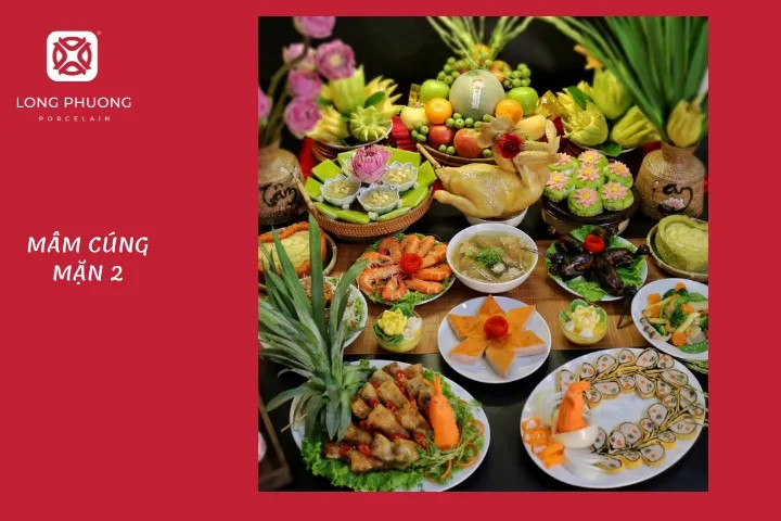 Mâm cơm cúng Rằm tháng 7 thịnh soạn