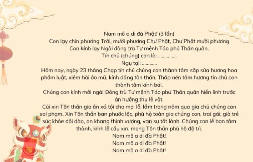 Mâm cúng ông Công ông Táo với các vật phẩm truyền thống