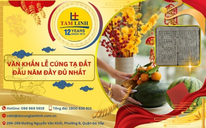 Mâm cúng tạ đất trang trọng