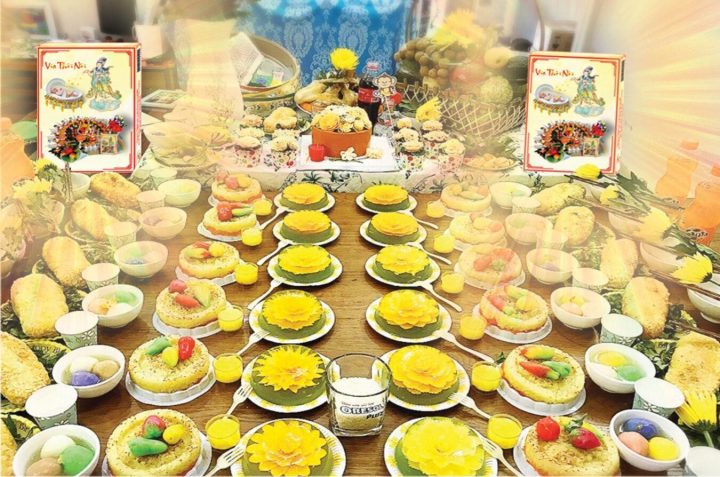 Mâm lễ vật cúng thôi nôi cho bé trai và bé gái