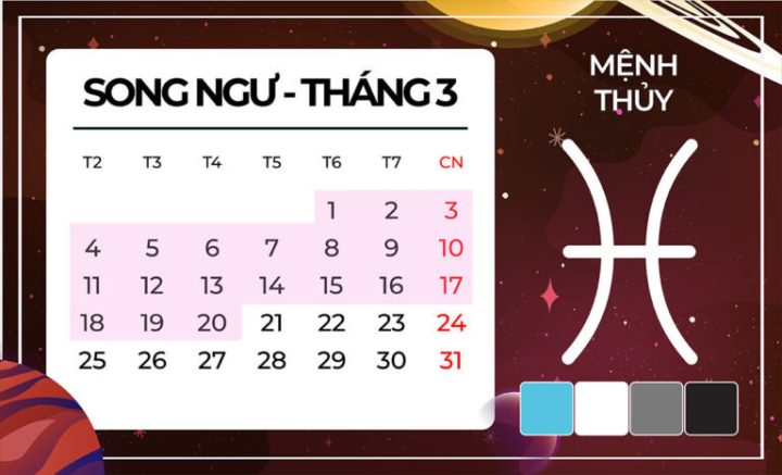 Người sinh tháng 3 cung Song Ngư, mệnh Thủy