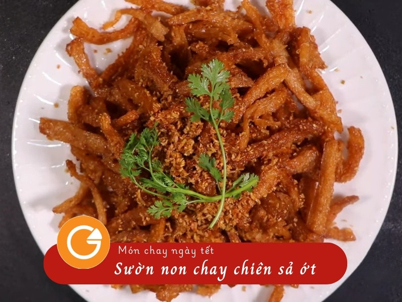 Sườn non chay chiên sả ớt