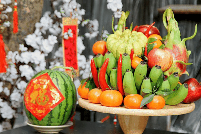 Trái cây là thành phần quan trọng trên mâm cỗ cúng