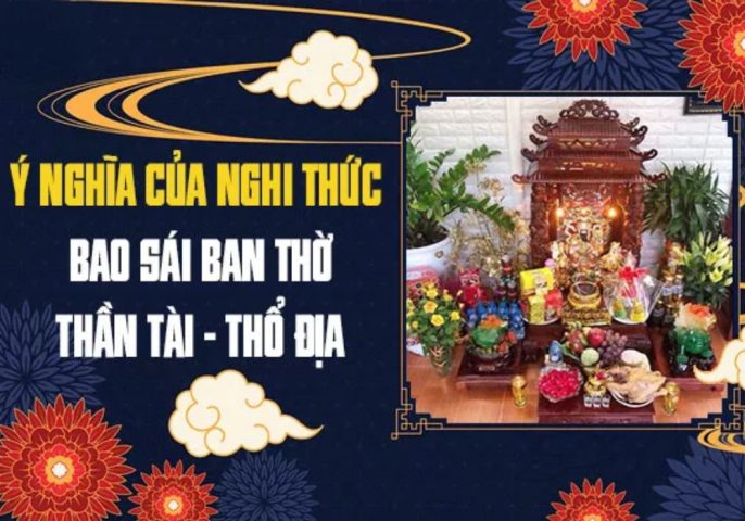 Ý nghĩa tâm linh của nghi thức bao sái bàn thờ Thần Tài