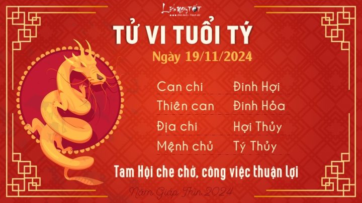 Tử vi tuổi Tý ngày 19/11