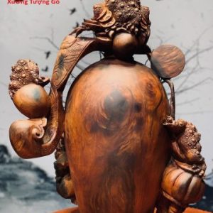 Ngũ Cóc Chấn Chum Tiền Gậy Như Ý Trắc
