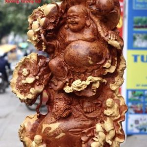 Di Lặc Ngũ Tiểu Vác Đào Đứng Bao Tiền Nu Hương