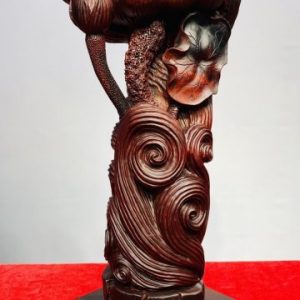 Phật Ngự Đài Sen Gỗ Trắc Đỏ Đen