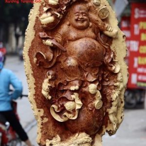Di Lặc Ngũ Tiểu Vác Đào Đứng Bao Tiền Nu Hương