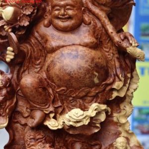 Di Lặc Ngũ Tiểu Vác Đào Đứng Bao Tiền Nu Hương