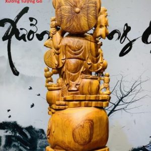 Di Lặc Cửu Tiểu Vác Gậy Như Ý Hương Đá